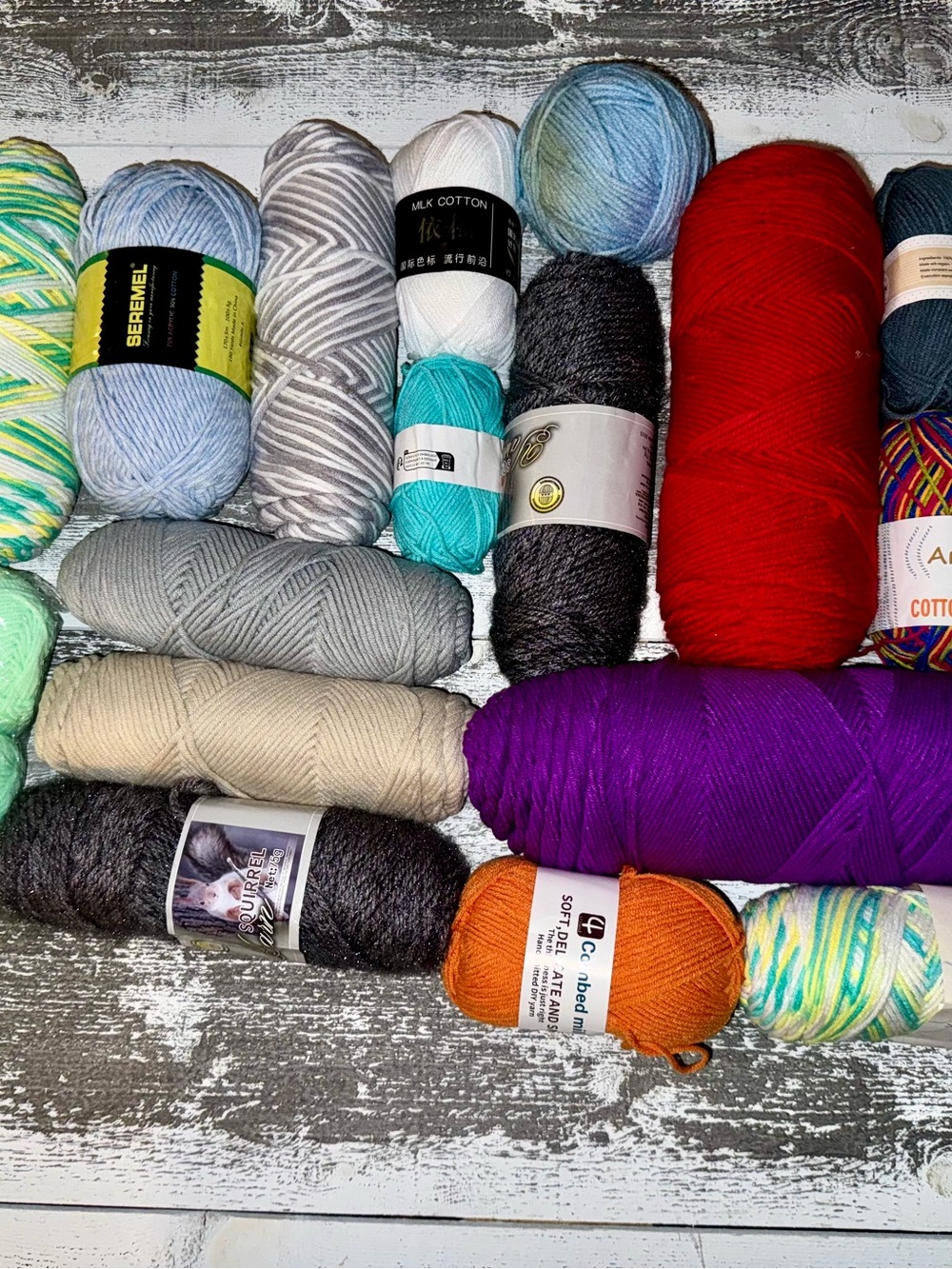 19 Assorted Multi-Color Yarn Bundle by Various Brands #13